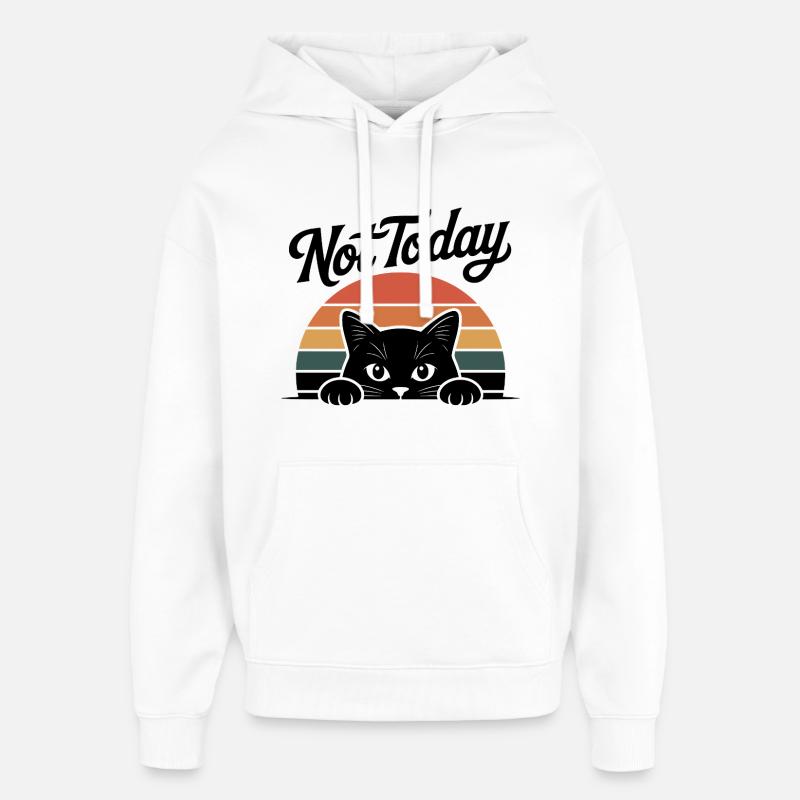 Katzen Retro-Silhouette Not Today - Oversized Unisex Hoodie von Stanley/Stella - Weiß