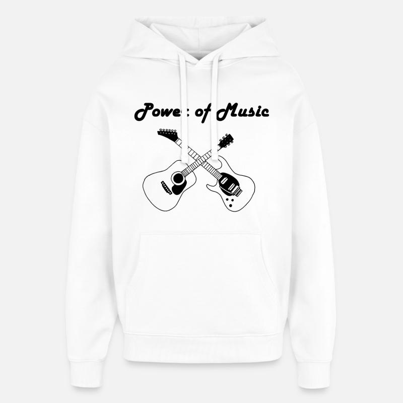 Le pouvoir de la musique noir - Sweat à capuche unisexe Stanley/Stella Oversized - blanc