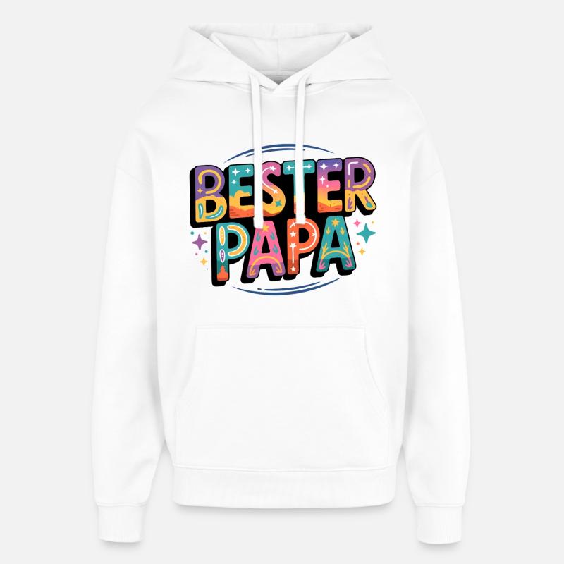 Meilleur papa - Sweat à capuche unisexe Stanley/Stella Oversized - blanc