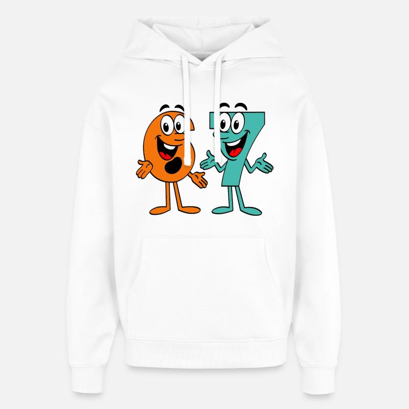 Six Sept Dessins animés - Sweat à capuche unisexe Stanley/Stella Oversized - blanc