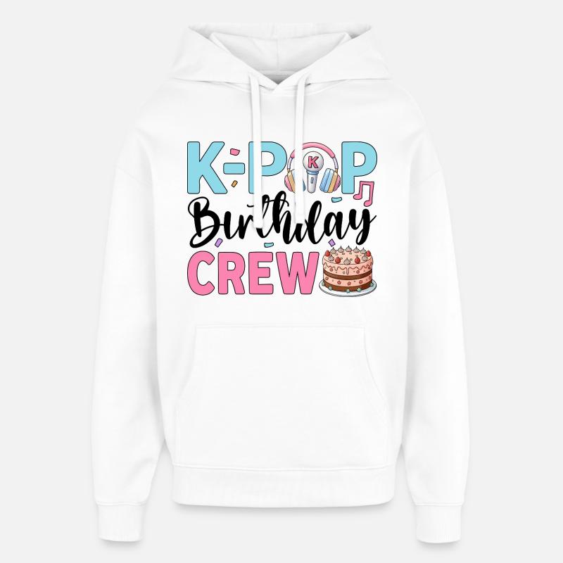 Équipe d’anniversaire K-Pop - Sweat à capuche unisexe Stanley/Stella Oversized - blanc