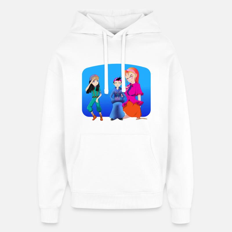 PLAN À TROIS FAMILIAL - Sweat à capuche unisexe Stanley/Stella Oversized - blanc