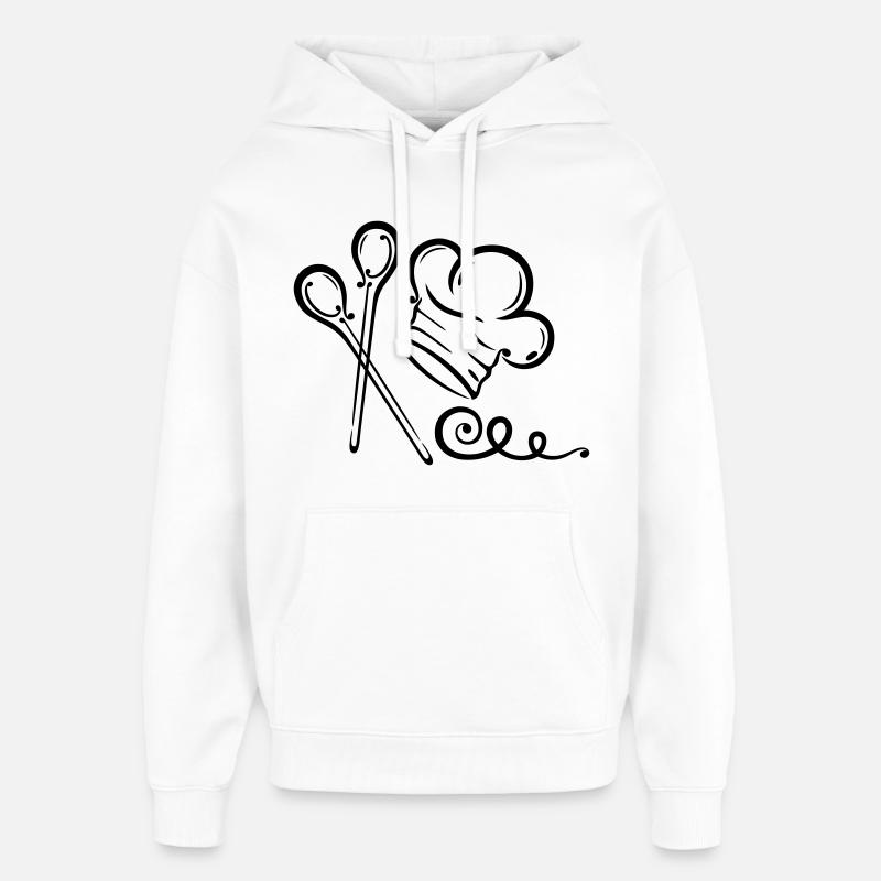 Chapeau de chef, cuillère - Sweat à capuche unisexe Stanley/Stella Oversized - blanc