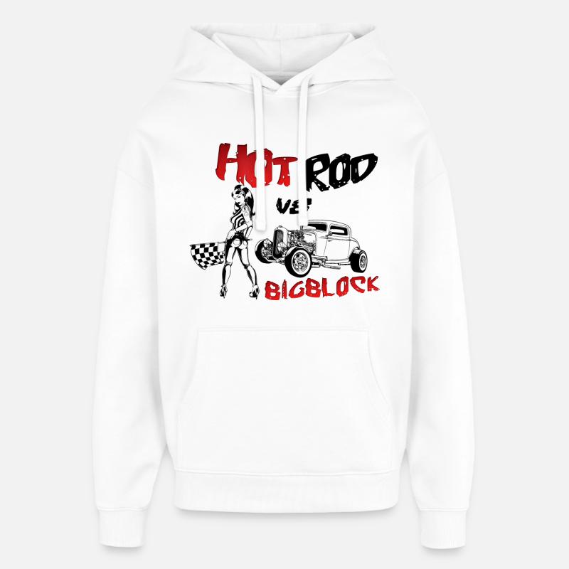 Hot Rod V8 Big Block - Sweat à capuche unisexe Stanley/Stella Oversized - blanc
