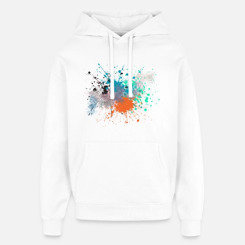 Farbexplosion Kunstinspiriert Design - Oversized Unisex Hoodie von Stanley/Stella - Weiß