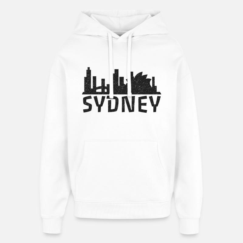 Sydney Skyline - Australie - Sweat à capuche unisexe Stanley/Stella Oversized - blanc