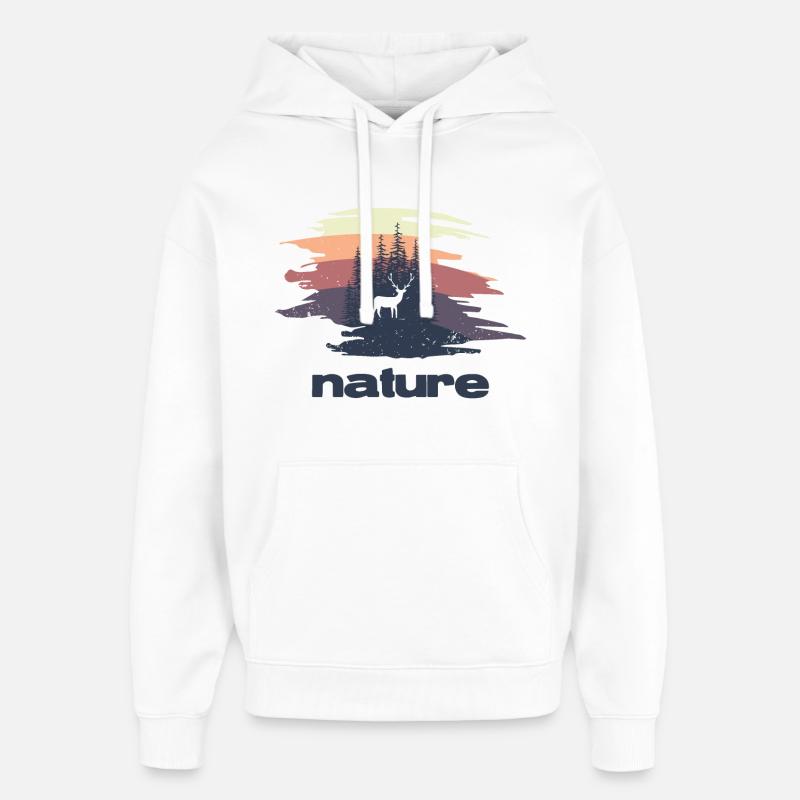Nature - Design - Sweat à capuche unisexe Stanley/Stella Oversized - blanc