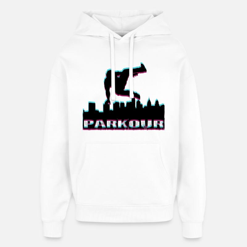 Parkour - Sweat à capuche unisexe Stanley/Stella Oversized - blanc
