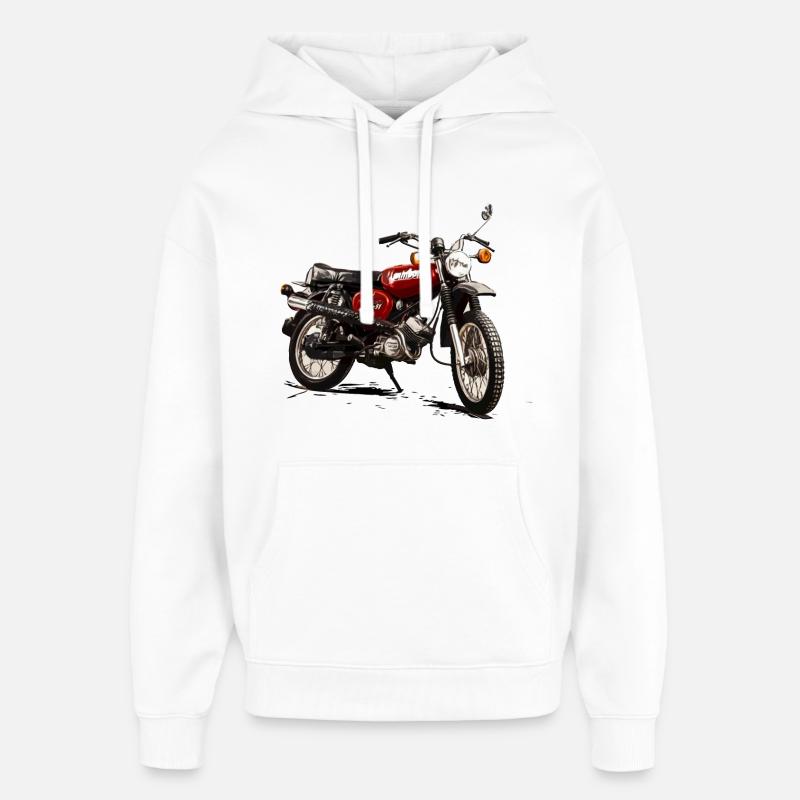 Moto S51 Enduro Simson - Sweat à capuche unisexe Stanley/Stella Oversized - blanc