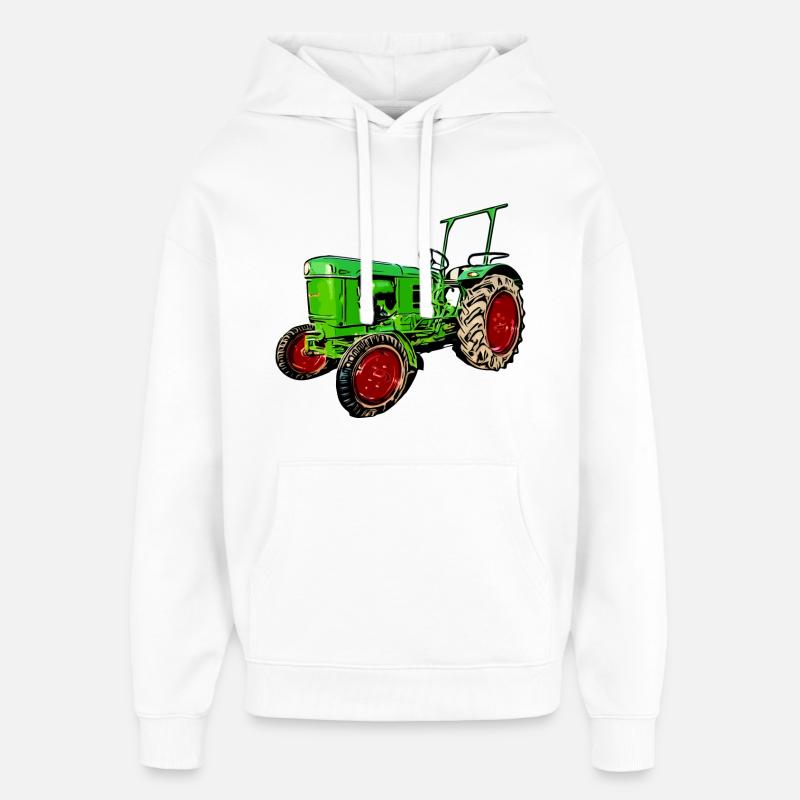 Alter Traktor Deutz D25 - Oversized Unisex Hoodie von Stanley/Stella - Weiß