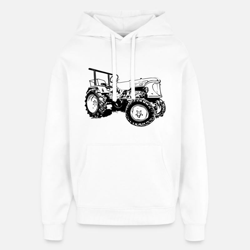Tracteur Güldner ADN-8 Shark Mouth - Sweat à capuche unisexe Stanley/Stella Oversized - blanc