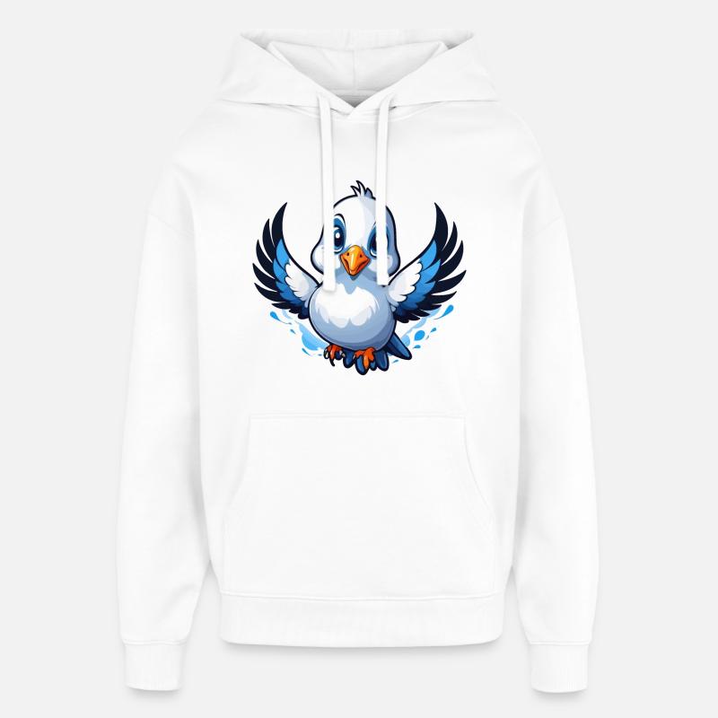 Colombes heureuses - Sweat à capuche unisexe Stanley/Stella Oversized - blanc