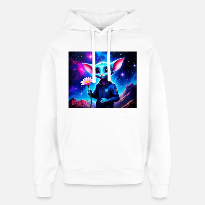 Wonky Maus - Oversized Unisex Hoodie von Stanley/Stella - Weiß