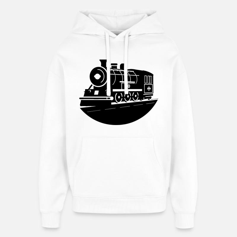 Graphiques de locomotive - Sweat à capuche unisexe Stanley/Stella Oversized - blanc