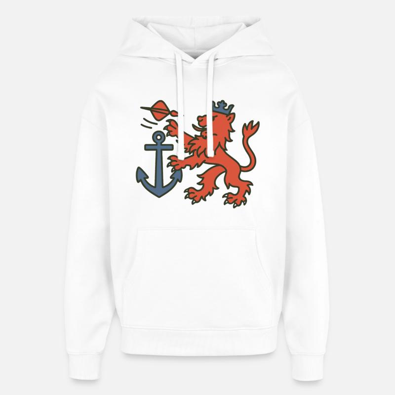 Düsseldorfer Löwe mit Dartpfeil - Oversized Unisex Hoodie von Stanley/Stella - Weiß