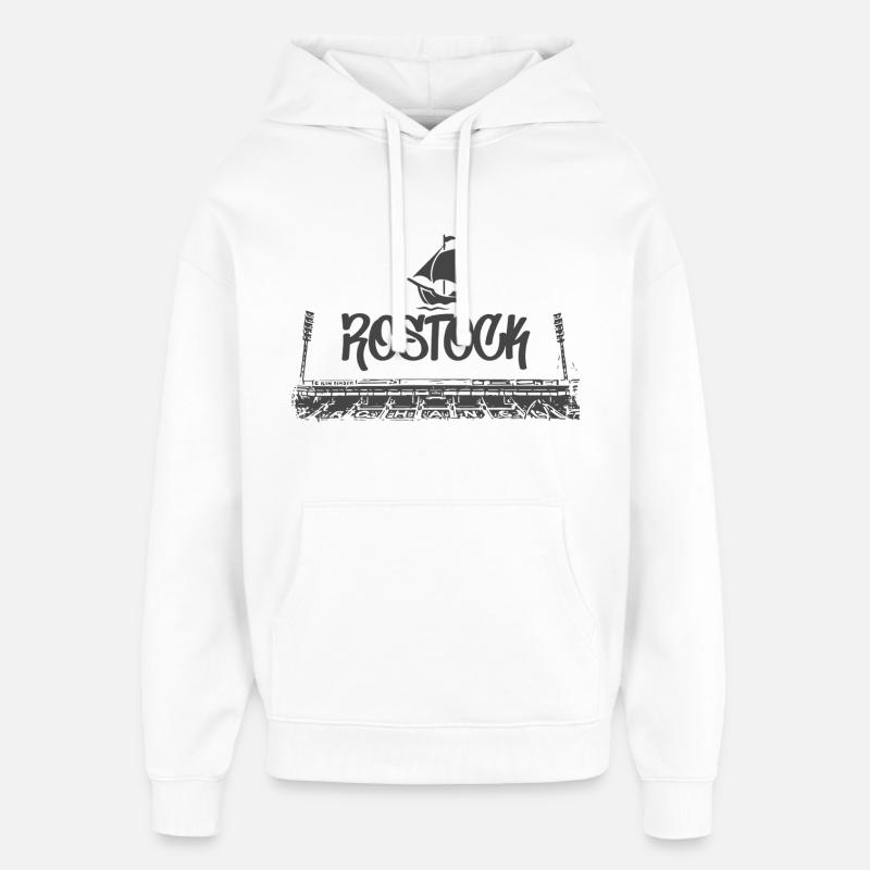 Rouage de Rostock - Sweat à capuche unisexe Stanley/Stella Oversized - blanc