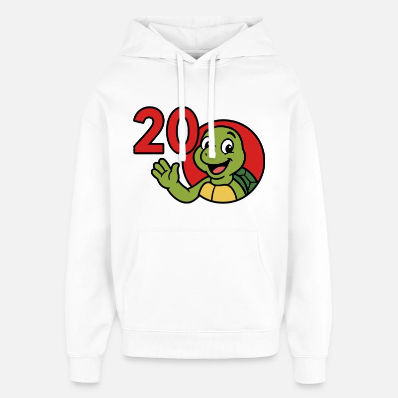Turtle 20 ans de plaisir - Sweat à capuche unisexe Stanley/Stella Oversized - blanc