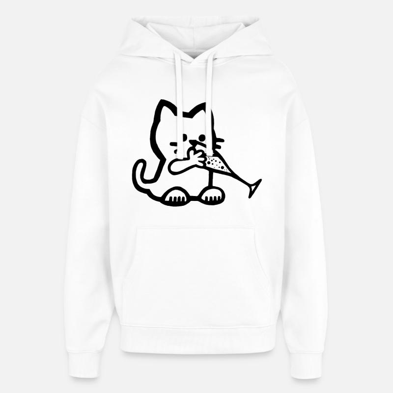 Durstiges Kätzchen - Oversized Unisex Hoodie von Stanley/Stella - Weiß