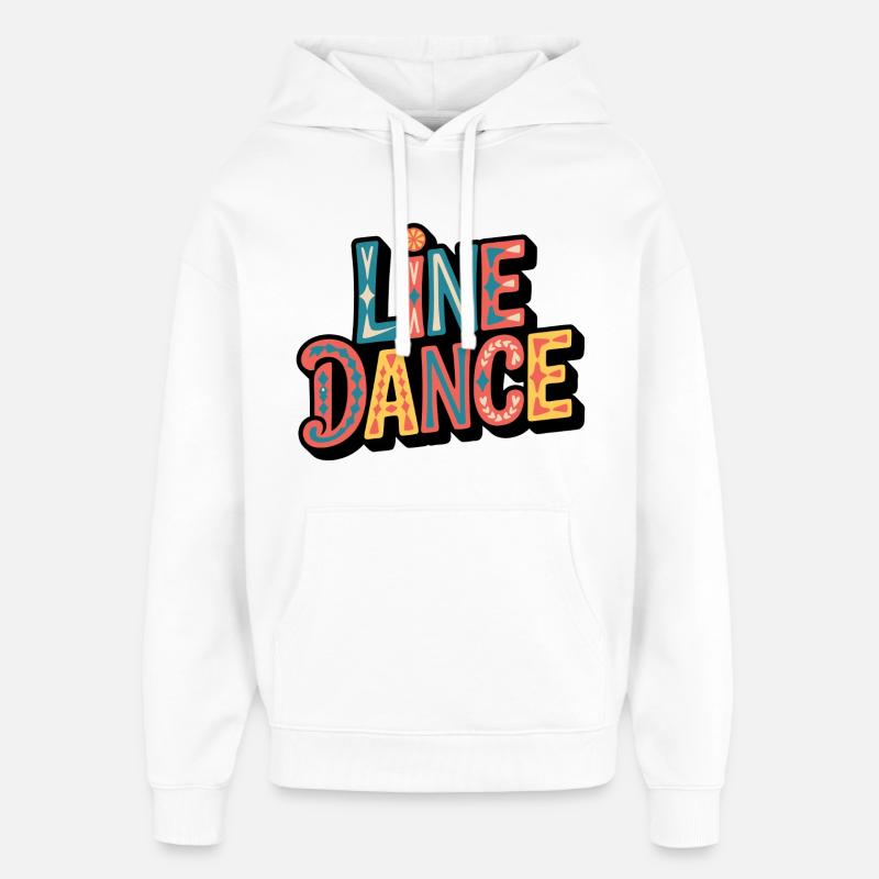Line Dance-bokstäver: Färgexplosion - Stanley/Stella Oversized Huvtröja Unisex - vit