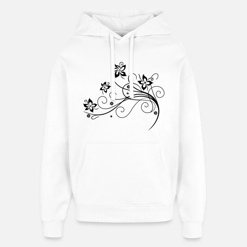 Blumenranke, fleur, fleurs - Sweat à capuche unisexe Stanley/Stella Oversized - blanc