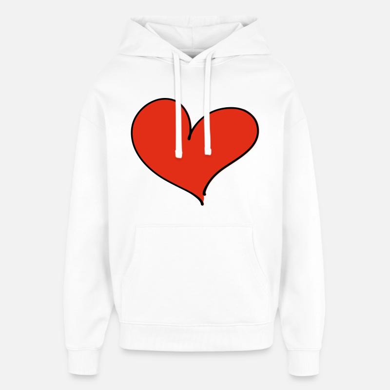 Cœur / Amour - Sweat à capuche unisexe Stanley/Stella Oversized - blanc