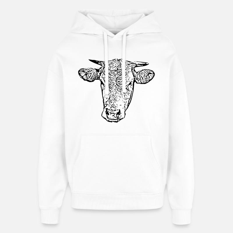 Vache - Sweat à capuche unisexe Stanley/Stella Oversized - blanc