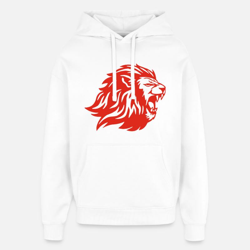 Le roi des animaux (rouge) - Sweat à capuche unisexe Stanley/Stella Oversized - blanc