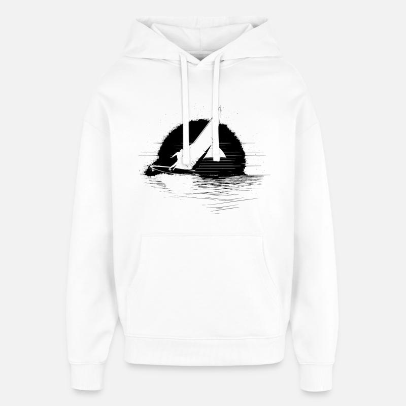 Planche à voile - Sweat à capuche unisexe Stanley/Stella Oversized - blanc