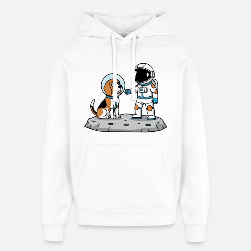 Chien Beagle Astronaute Espace Amitié - Sweat à capuche unisexe Stanley/Stella Oversized - blanc