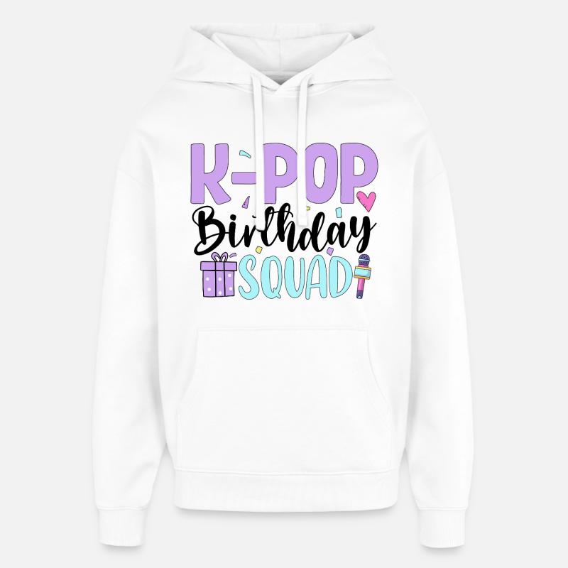 Équipe d’anniversaire K Pop - Sweat à capuche unisexe Stanley/Stella Oversized - blanc