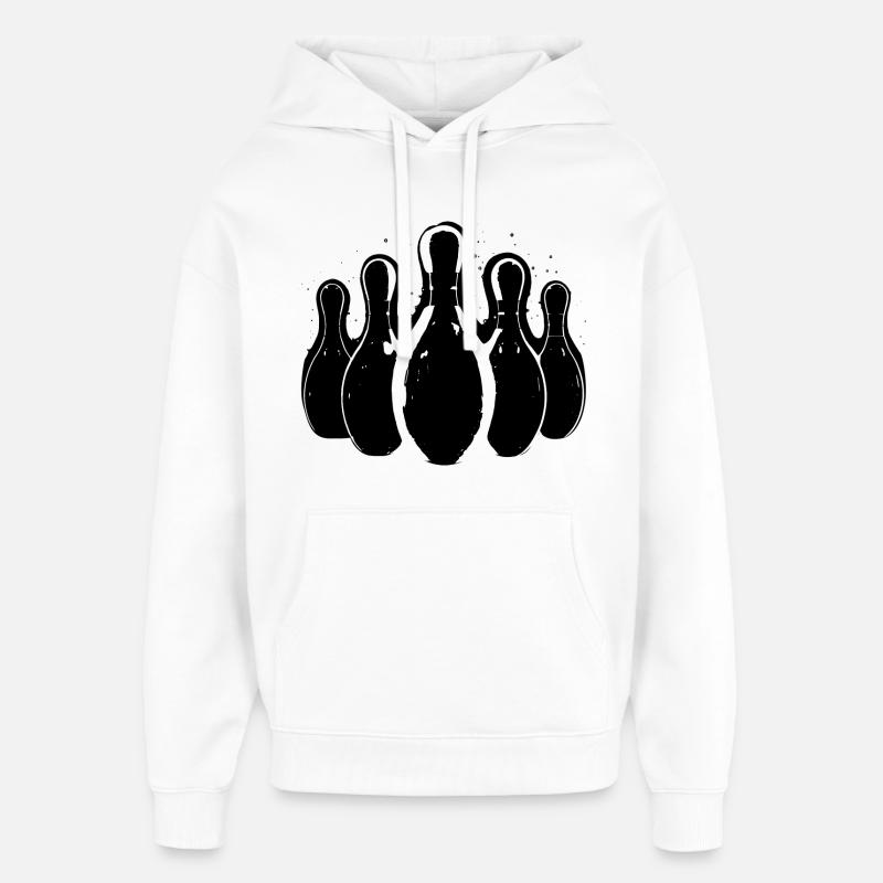 Graphismes de bowling - Sweat à capuche unisexe Stanley/Stella Oversized - blanc