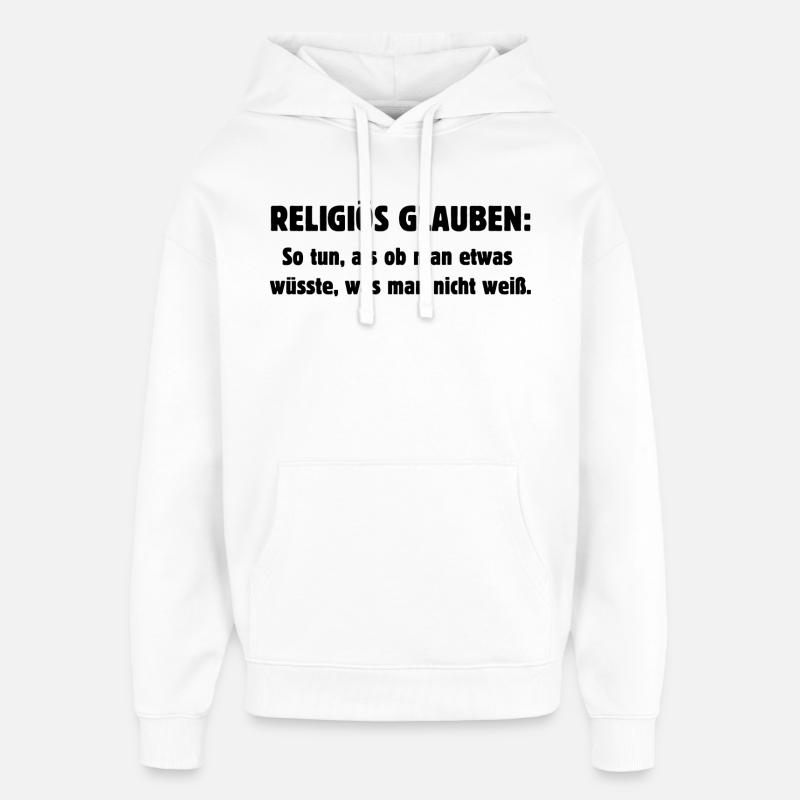 Croyance religieuse - Sweat à capuche unisexe Stanley/Stella Oversized - blanc