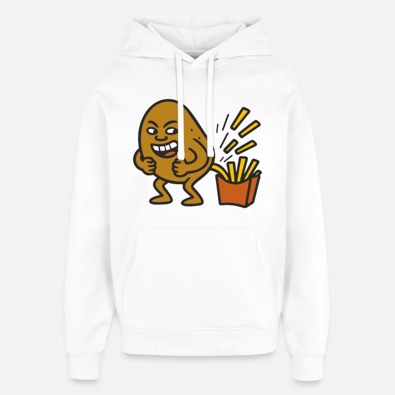 Selles de pommes de terre - Sweat à capuche unisexe Stanley/Stella Oversized - blanc