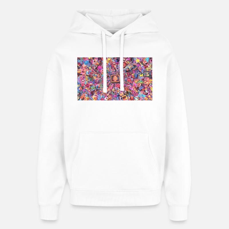 Bitcoin Bazooka - PopArt 4 - Sweat à capuche unisexe Stanley/Stella Oversized - blanc