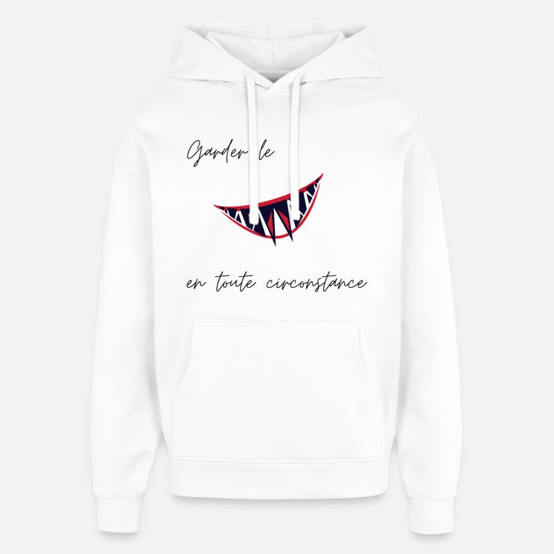 Garder le Smile - Sweat à capuche unisexe Stanley/Stella Oversized - blanc
