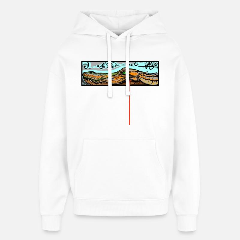 Crocodile - Sweat à capuche unisexe Stanley/Stella Oversized - blanc