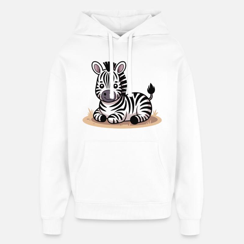 Motif câlin de bébé zèbre - Sweat à capuche unisexe Stanley/Stella Oversized - blanc