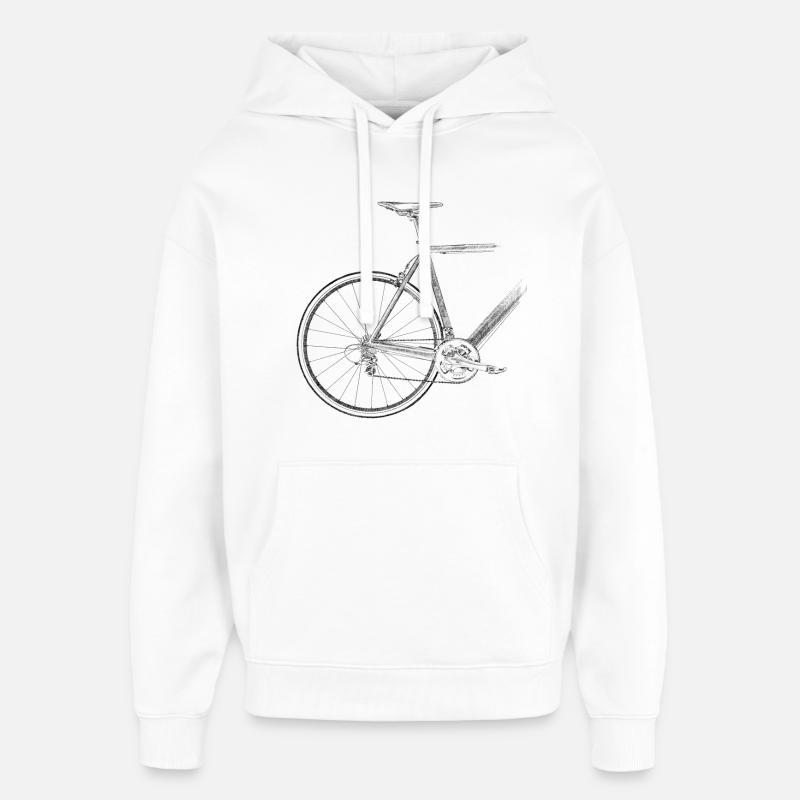 vélo de course - Sweat à capuche unisexe Stanley/Stella Oversized - blanc