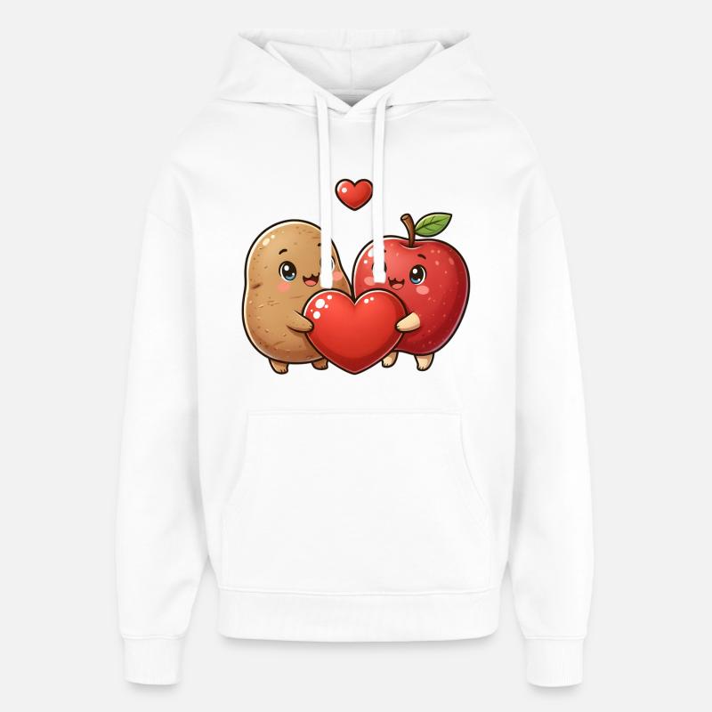 Amitié Kawaii Pomme et Pâte - Sweat à capuche unisexe Stanley/Stella Oversized - blanc