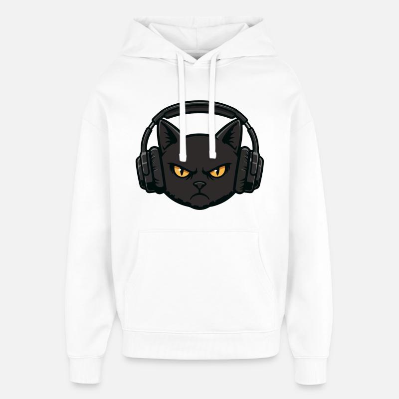 Headset Alpha Chat Musique Casque - Sweat à capuche unisexe Stanley/Stella Oversized - blanc