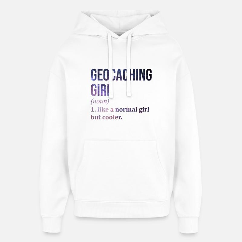 Géocaching - Sweat à capuche unisexe Stanley/Stella Oversized - blanc