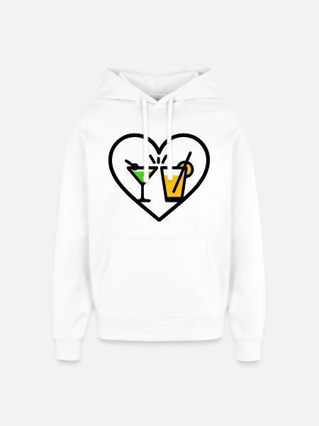 Cocktails Heart Summer Party Beach Gift - Oversized Unisex Hoodie by Stanley/Stella - white