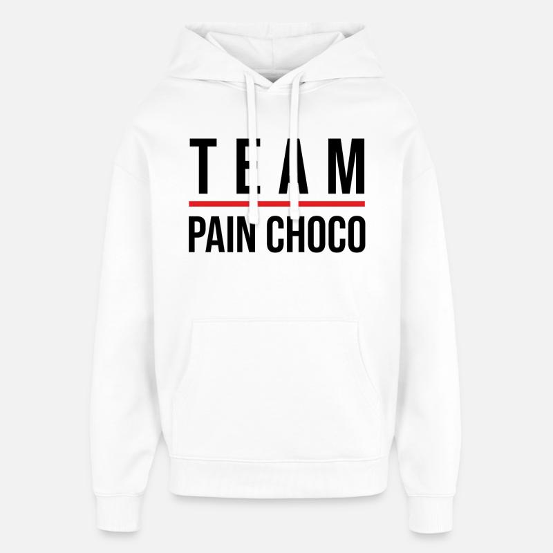 Team pain choco - Sweat à capuche unisexe Stanley/Stella Oversized - blanc