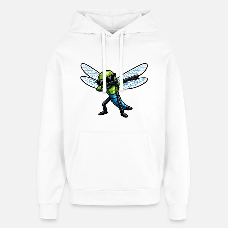 Dabbing Dragonfly - Oversized Unisex Hoodie by Stanley/Stella - white