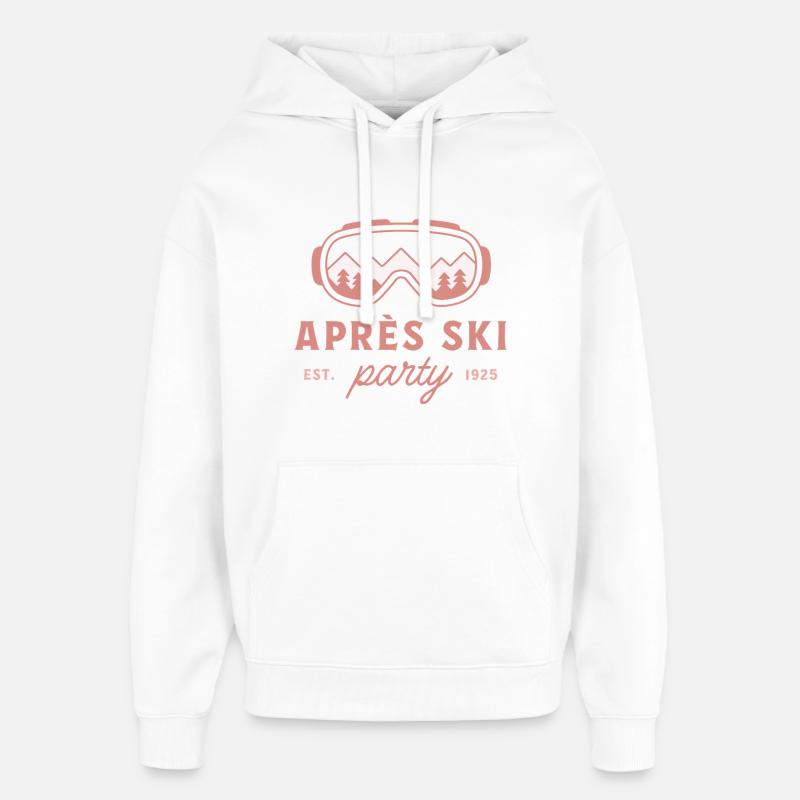 Apres Skiparty, Ski-Mädchen-Abend, pinke Ästhetik - Oversized Unisex Hoodie von Stanley/Stella - Weiß