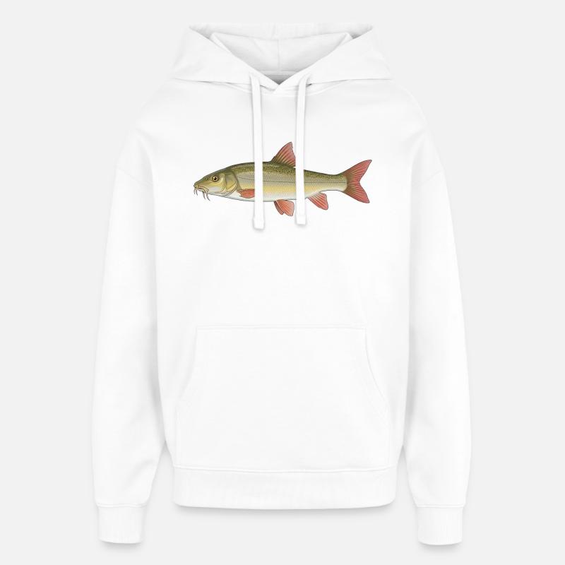Pêche au barbeau Pêche - Sweat à capuche unisexe Stanley/Stella Oversized - blanc
