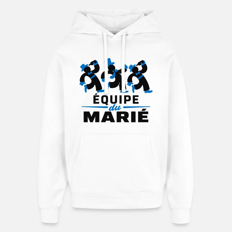 Équipe du Marié - Sweat à capuche unisexe Stanley/Stella Oversized - blanc