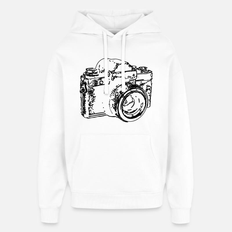 Ancienne caméra analogique - Sweat à capuche unisexe Stanley/Stella Oversized - blanc