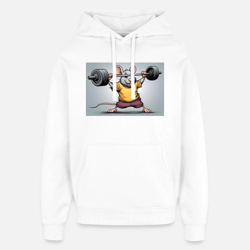Power mouse during strength training - Oversized Unisex Hoodie by Stanley/Stella - white