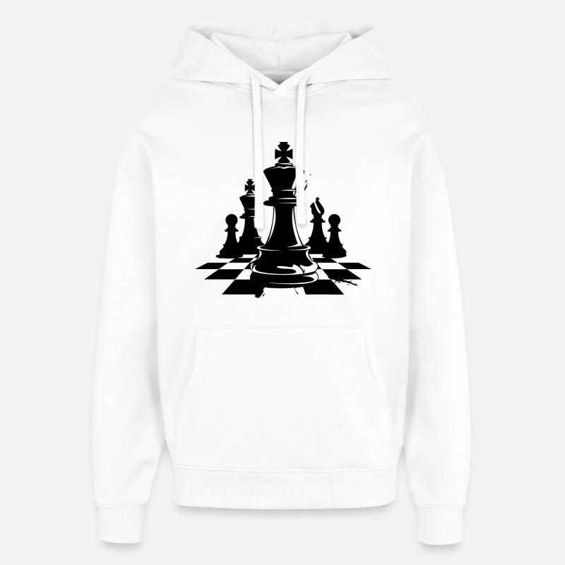 Graphiques de pièces d’échecs - Sweat à capuche unisexe Stanley/Stella Oversized - blanc